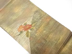 椿模様織出し袋帯